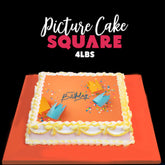 Personalized Edible Photo Cake - Square Shape 3lbs by Sacha's